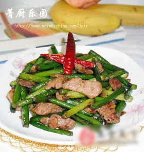 蒜苗炒肉片