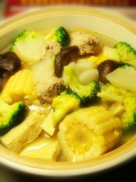 杂蔬肉丸煲